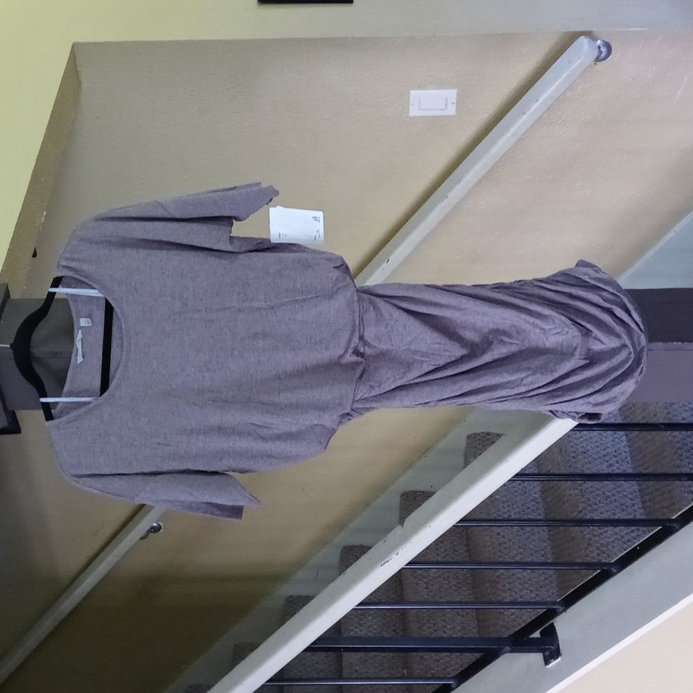 Athleta MicroModal Solstice Tee Grey Scrunch Hips & Thighs Soft Dress Women's MP